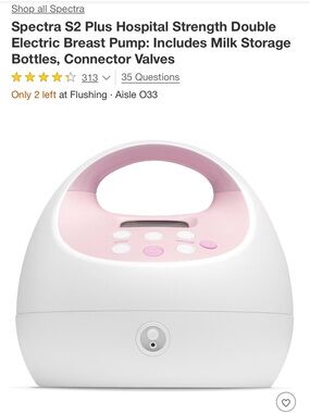 Spectra S2 Plus Electric Double Breast Pump - White & Pink

BRAND NEW IN BOX